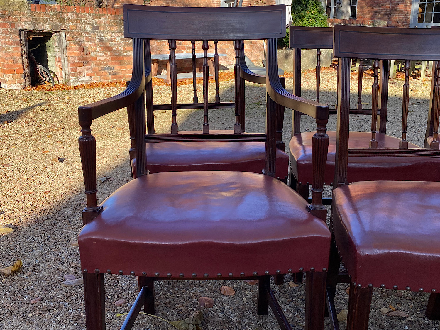 Set Of 12 19th Century Sheraton Mahogany Dining Chairs